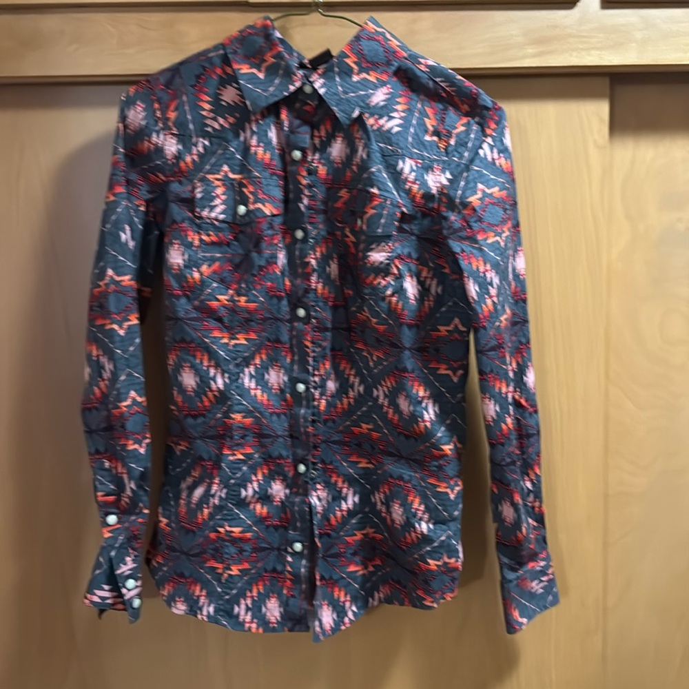 Rock&Roll Denim Pearl Snap Button up shirt size XS